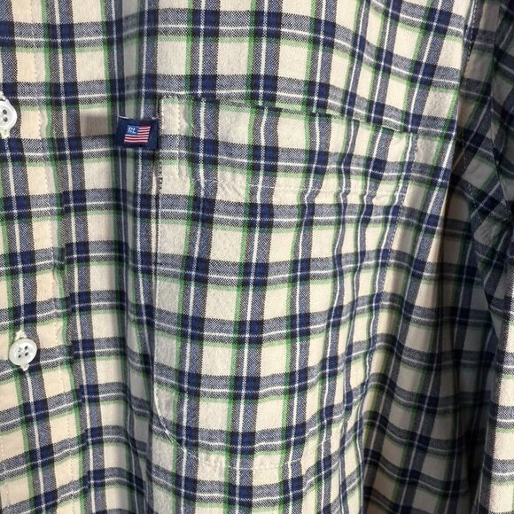Ralph Lauren Jeans Co Plaid Flannel Button Down Shirt Mens Large Tan Preppy Soft - Picture 7 of 13